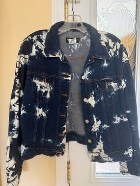 Paris Blues Navy and White Tie-Dye Denim Jacket